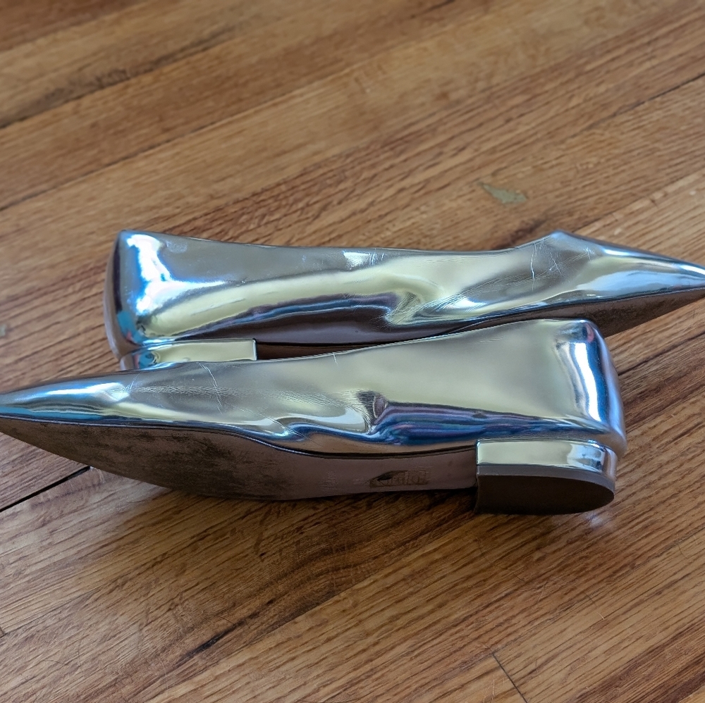 J Crew Silver Flats - Picture 2 of 4